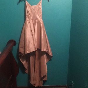 Taupe high-low formal dress